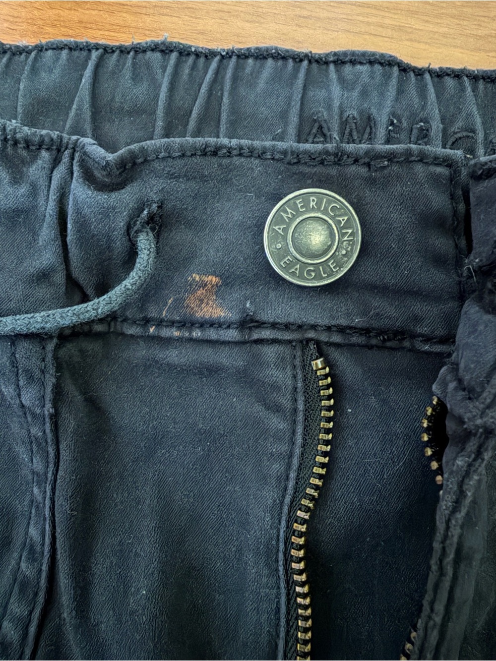 American Eagle Outfitters Black Drawstring Zip-Front Joggers - Picture 4 of 6